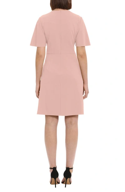 Donna Morgan Flutter Sleeve Waist Tie Dress In Shell Pink