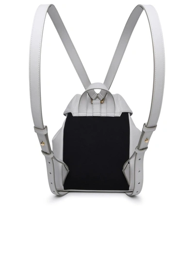 Shop Furla 'flow' Light Grey Leather Backpack In White