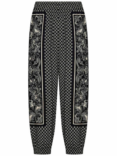 Shop Balmain Pants In Edk Noir/ivoire