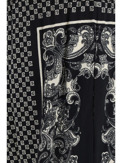 Shop Balmain Pants In Edk Noir/ivoire