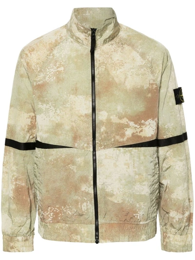 Shop Stone Island Jacket In Econyl Camouflage
