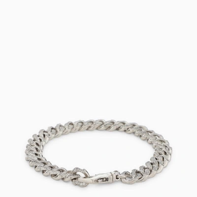 Shop Emanuele Bicocchi Sterling Chain Bracelet With Small Crystals In Metal