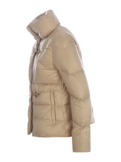 Shop Fay Short Down Jacket In Beige