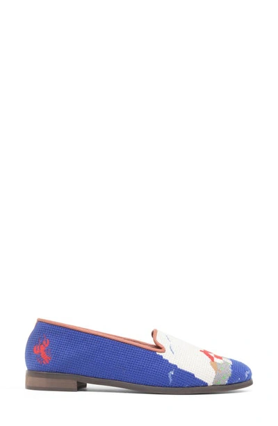 Bypaige Lighthouse Needlepoint Flat In Navy Red Nautical