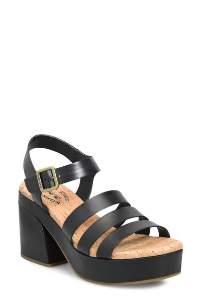 Shop Kork-ease ® Pasha Ankle Strap Platform Sandal In Black Leather
