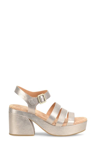 Kork-ease Pasha Ankle Strap Platform Sandal In Gold Metallic