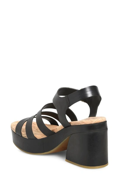 Shop Kork-ease Pasha Ankle Strap Platform Sandal In Black Leather