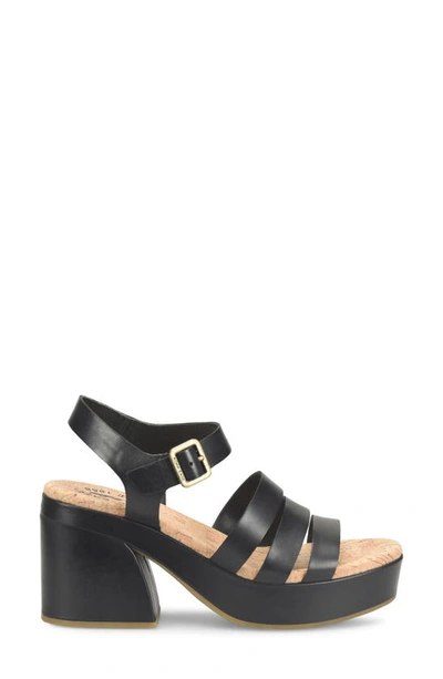 Kork-ease Pasha Ankle Strap Platform Sandal In Black Leather
