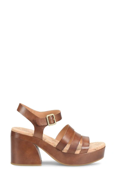 Kork-ease Pasha Ankle Strap Platform Sandal In Brown Leather