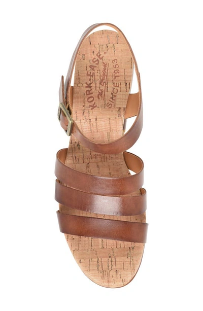Kork-ease Pasha Ankle Strap Platform Sandal In Brown Leather