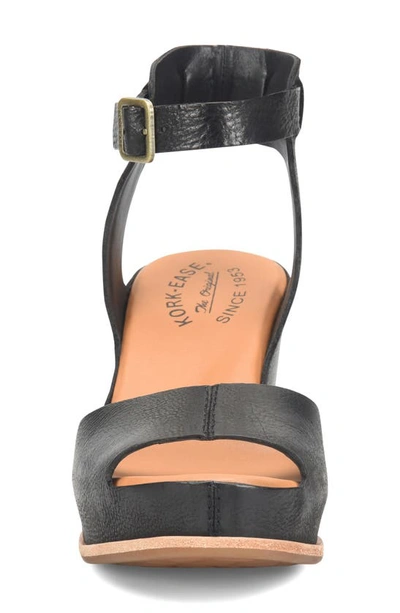 Shop Kork-ease Stasia Ankle Strap Platform Sandal In Black Leather
