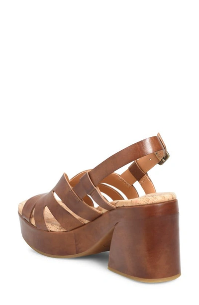 Shop Kork-ease Paschal Slingback Platform Sandal In Brown Leather