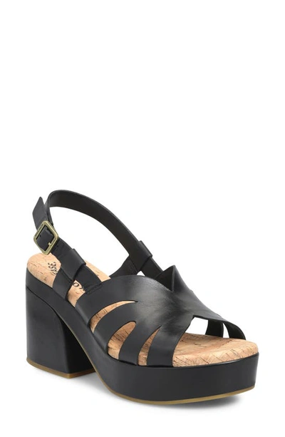 Shop Kork-ease Paschal Slingback Platform Sandal In Black Leather