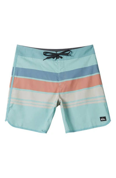 Shop Quiksilver Everyday Stripe 17 Swim Trunks In Limpet Shell