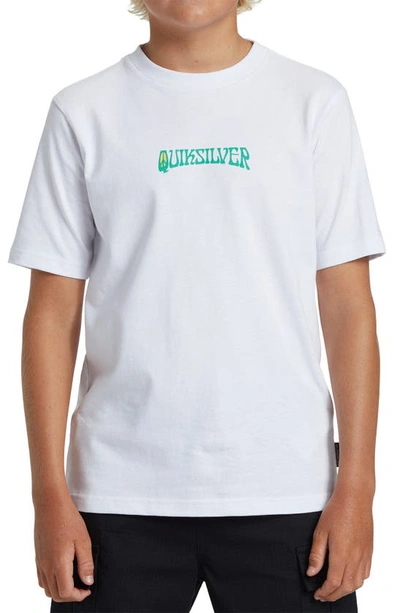 Shop Quiksilver Kids' Island Sunrise Graphic T-shirt In White