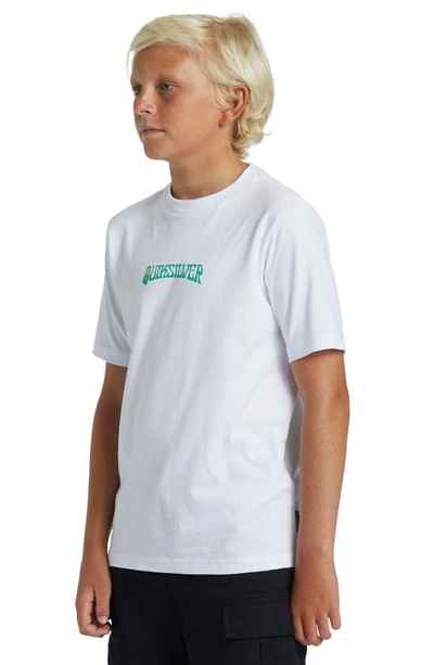 Shop Quiksilver Kids' Island Sunrise Graphic T-shirt In White
