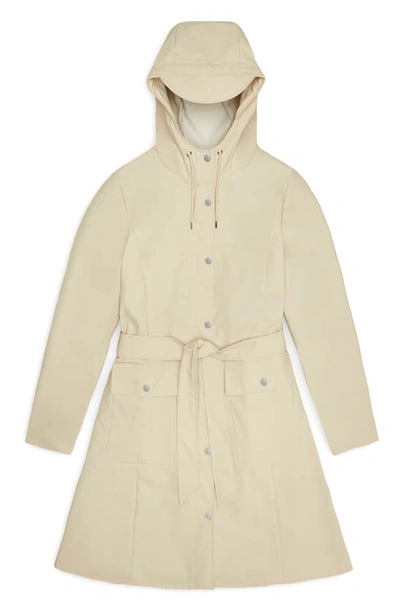 Shop Rains Curve Waterproof Belted Jacket In Dune