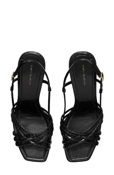 Shop Tory Burch Slingback Espadrille Wedge Sandal In Perfect Black / Perfect Black