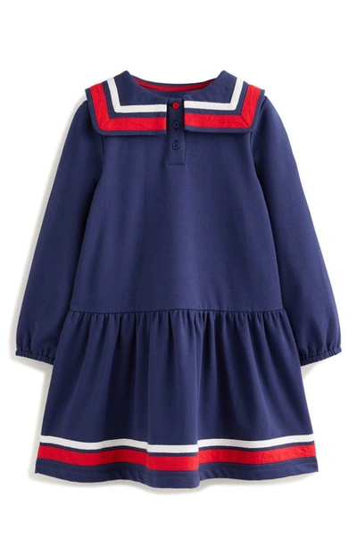 Shop Mini Boden Kids' Sailor Cotton Sweatshirt Dress In College Navy