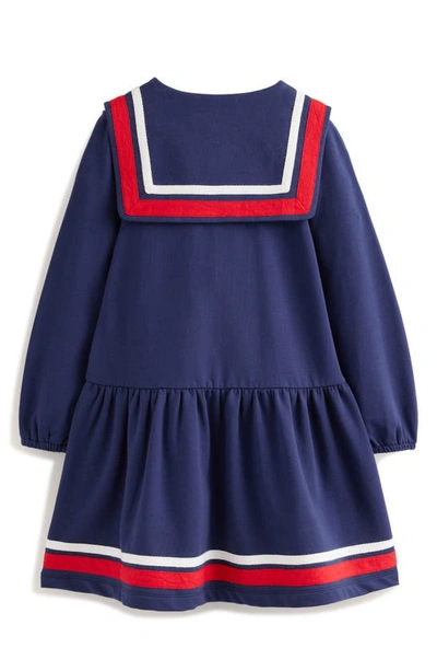 Shop Mini Boden Kids' Sailor Cotton Sweatshirt Dress In College Navy