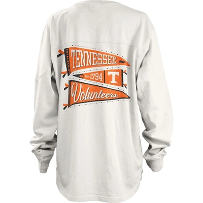 Shop Pressbox White Tennessee Volunteers Pennant Stack Oversized Long Sleeve T-shirt