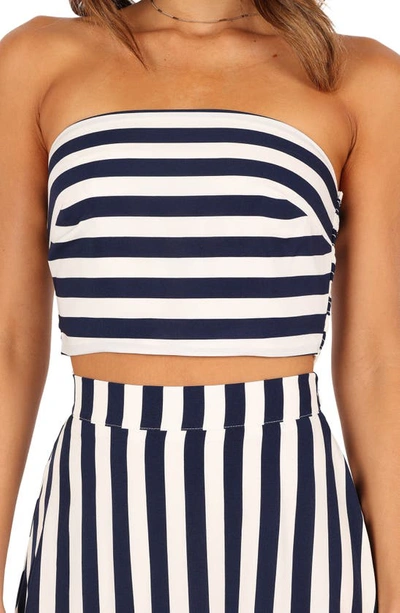 Petal And Pup Womens Elijah Top And Skirt Set In Navy/ White