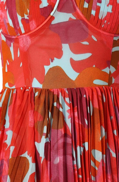 Petal And Pup Achanti Print Pleated Maxi Dress In Pink Azalea