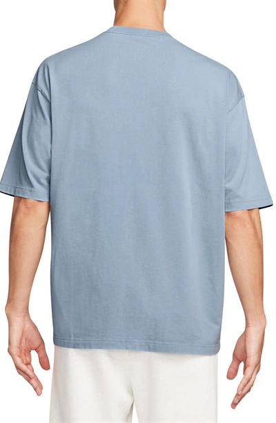 Shop Jordan Flight Essentials Oversize Cotton T-shirt In Blue Grey