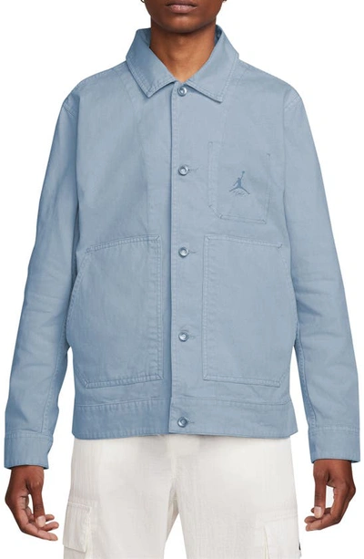 Shop Jordan Essentials Chicago Cotton Jacket In Blue Grey