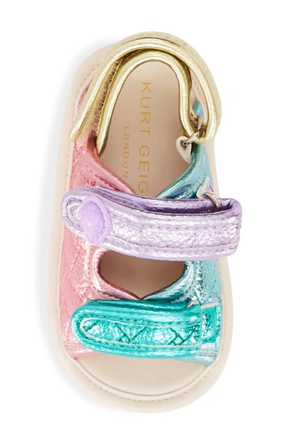 Kurt Geiger Orson Sandal In Coral Pastel Multi
