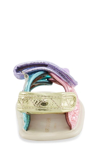 Kurt Geiger Orson Sandal In Coral Pastel Multi