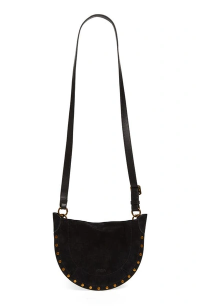 Shop Isabel Marant Mini Oskan Moon Suede Crossbody Bag In Black 01bk