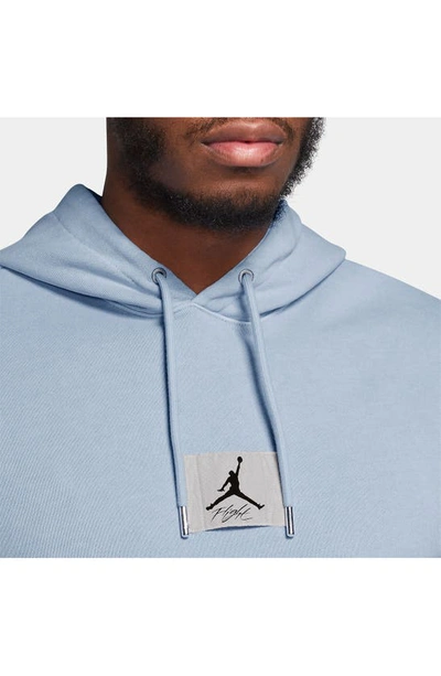 Shop Jordan Flight Essentials Washed Fleece Cotton Hoodie In Blue Grey