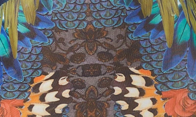 Shop Afrm Shailene Turtleneck Long Sleeve Mesh Dress In Fall Feather