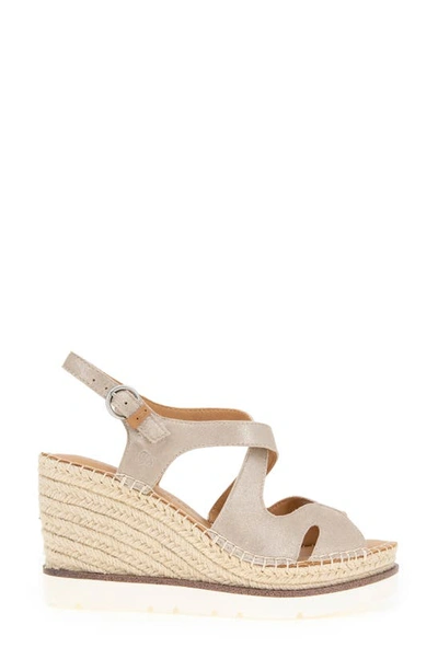 Gentle Souls By Kenneth Cole Elise Espadrille Wedge Sandal In Mushroom Metallic Leather