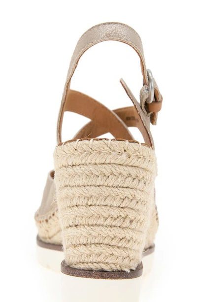 Gentle Souls By Kenneth Cole Elise Espadrille Wedge Sandal In Mushroom Metallic Leather