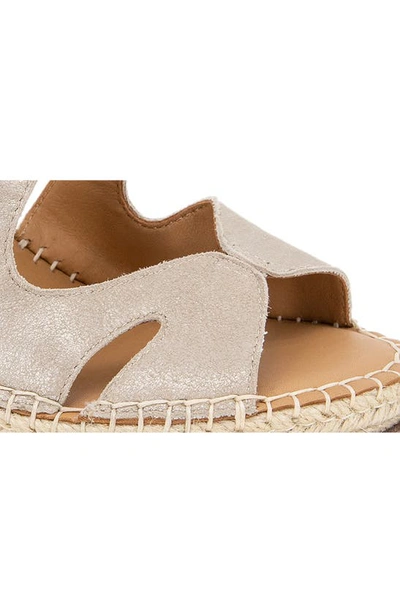 Gentle Souls By Kenneth Cole Elise Espadrille Wedge Sandal In Mushroom Metallic Leather