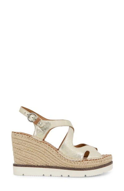 Shop Gentle Souls By Kenneth Cole Elise Espadrille Wedge Sandal In Ice Metallic Leather