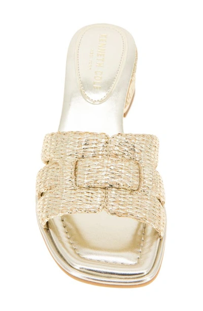 Shop Kenneth Cole New York Harper Block Heel Sandal In Platinum Raffia