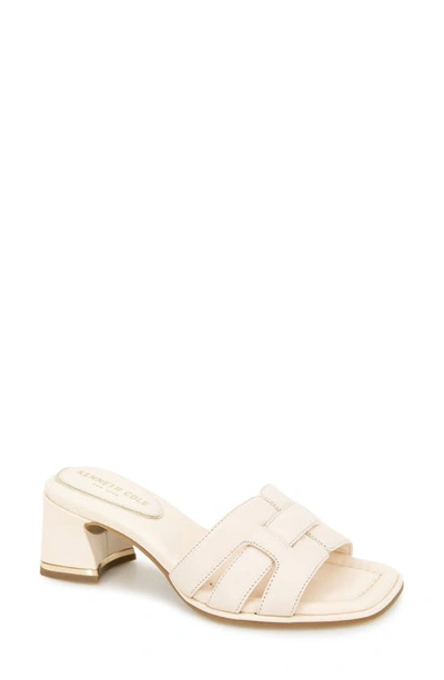 Shop Kenneth Cole New York Harper Block Heel Sandal In Pearl Leather