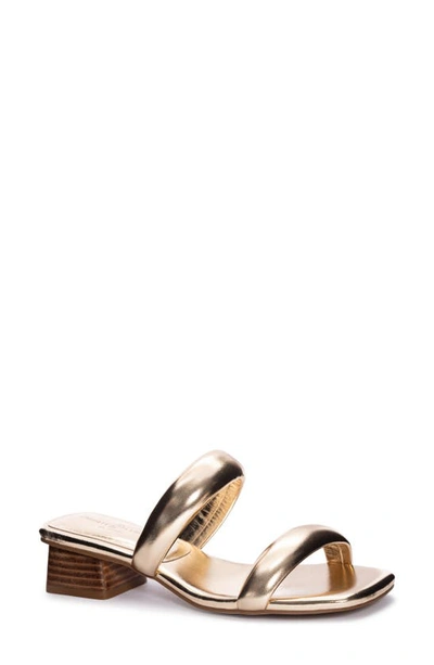 Shop Chinese Laundry Alistair Block Heel Sandal In Gold