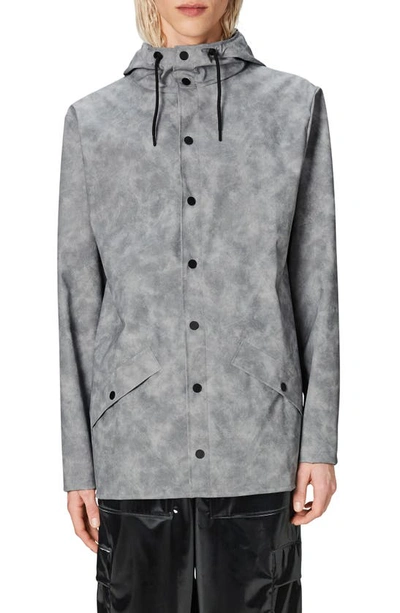 Shop Rains Lightweight Hooded Waterproof Rain Jacket In Distressed Grey