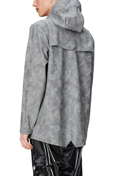 Shop Rains Lightweight Hooded Waterproof Rain Jacket In Distressed Grey