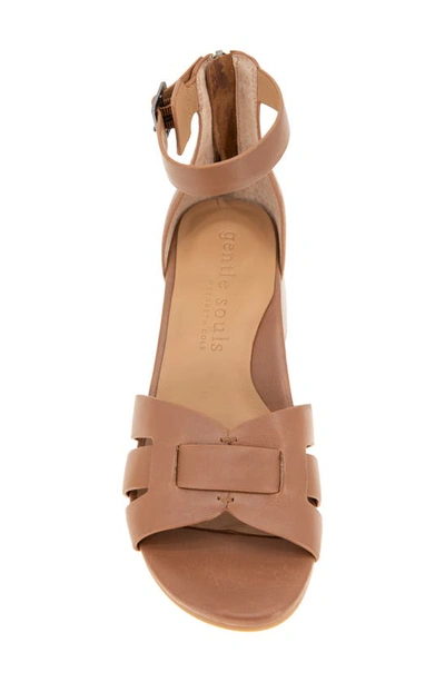 Gentle Souls By Kenneth Cole Myla Ankle Strap Sandal In Luggage Leather