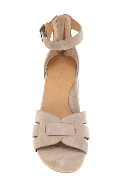Gentle Souls By Kenneth Cole Myla Ankle Strap Sandal In Mushroom Suede
