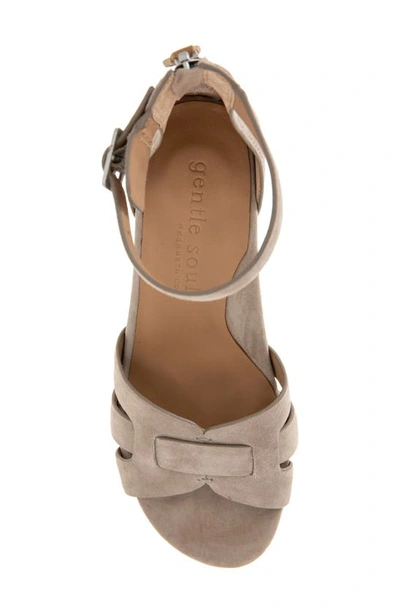 Gentle Souls By Kenneth Cole Myla Ankle Strap Sandal In Mushroom Suede