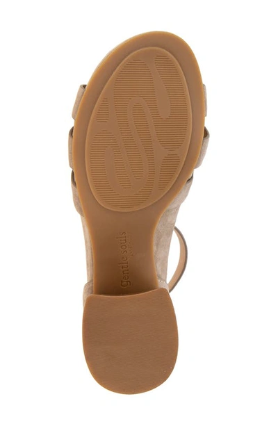 Gentle Souls By Kenneth Cole Myla Ankle Strap Sandal In Mushroom Suede