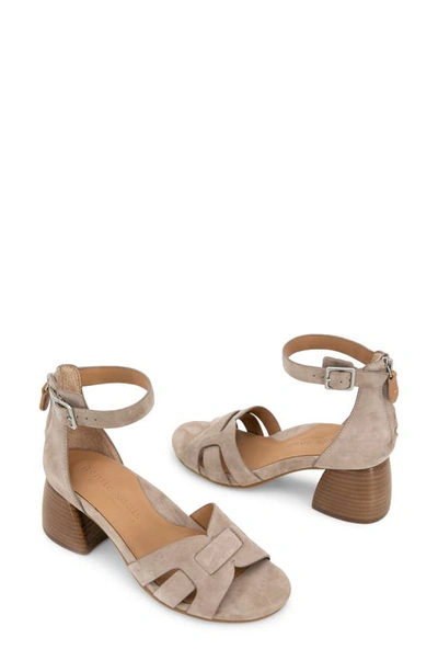 Gentle Souls By Kenneth Cole Myla Ankle Strap Sandal In Mushroom Suede