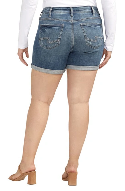 Silver Jeans Co. Suki Curvy Mid Rise Denim Shorts In Indigo
