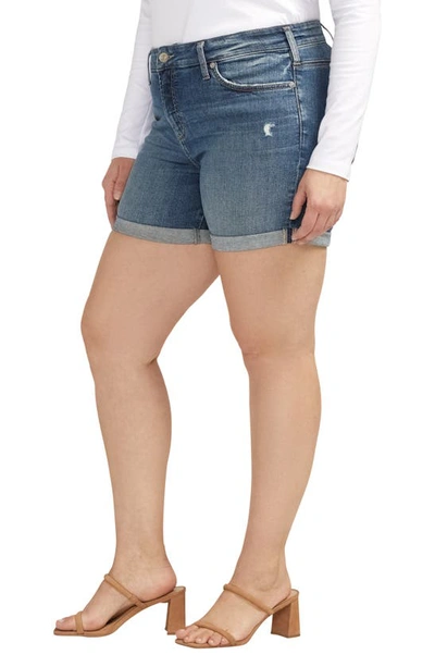 Silver Jeans Co. Suki Curvy Mid Rise Denim Shorts In Indigo